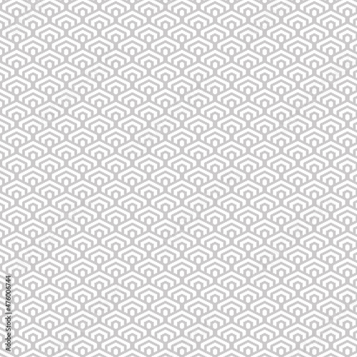 simple vector pixel art gray and white seamless pattern of minimalistic geometric scaly hexagon pattern in japanese style