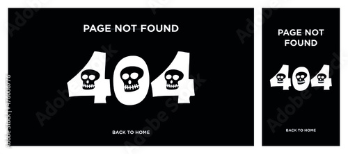 404 error page designed with skulls