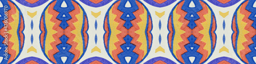 Navajo seamless pattern. Hand drawn ethnic background. photo