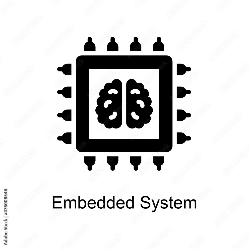 Embedded System vector Solid Icon Design illustration. Digitalization ...