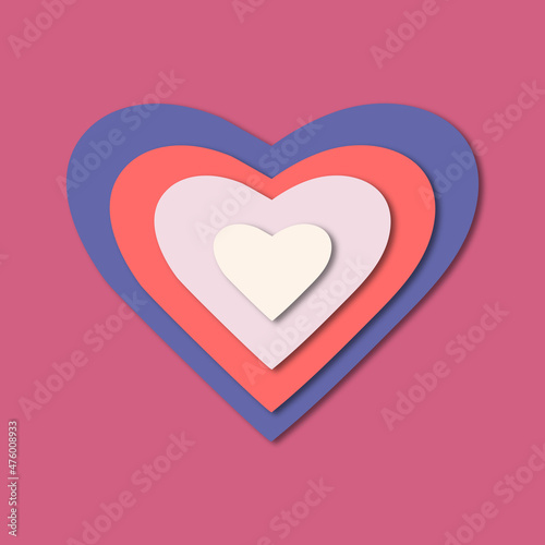 Paper heart, modern colors