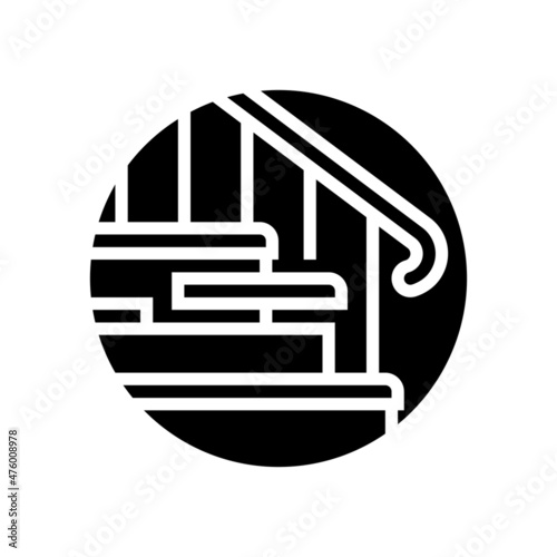 stair restoration glyph icon vector. stair restoration sign. isolated contour symbol black illustration