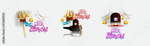Vector illustration of Indian festival  Maha Shivratri banner