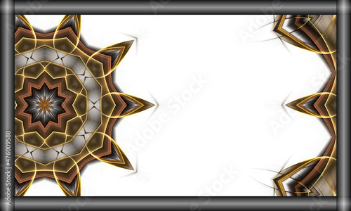 A beautiful decorative design with a gray frame on the side and free space for your own writing