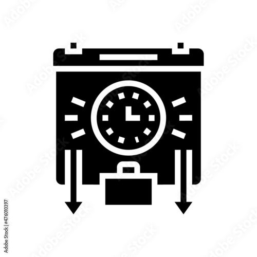 travel or work schedule glyph icon vector. travel or work schedule sign. isolated contour symbol black illustration
