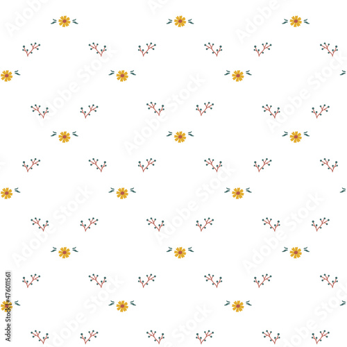 Floral Collection. Seamless pattern, floral decorative elements. White background.