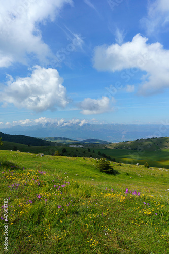 Mountain landscape at Gran Sasso Natural Park  in Abruzzo  Italy