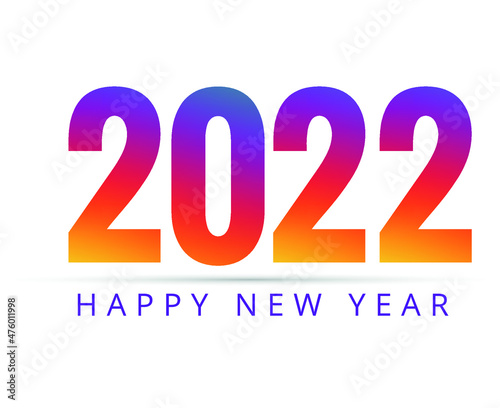 Happy New Year 2022 Design Abstract Holiday Vector Illustration Gradient With White Background