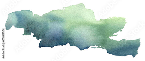 Abstract blue and green watercolor background. Hand drawn watercolor background. Free watercolor design. 