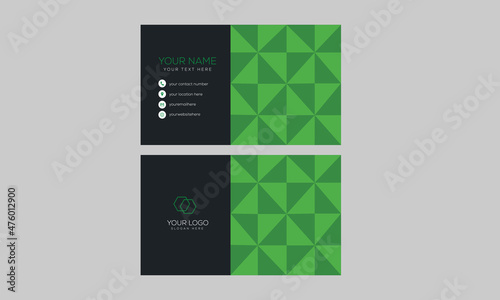 green geometric modern business card design template
