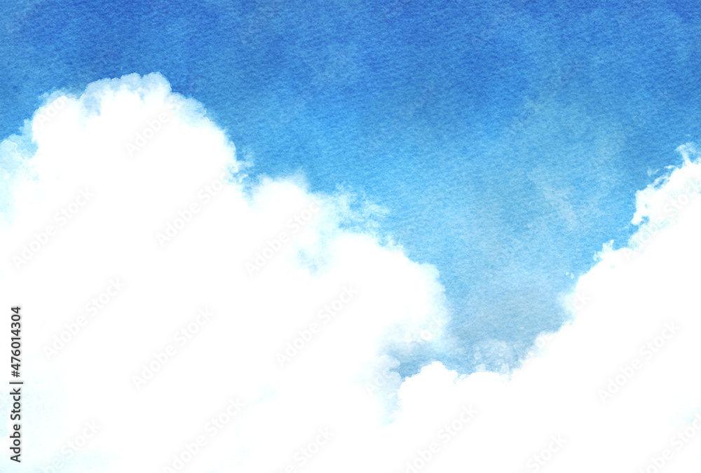 Obraz premium 背景素材_水彩テクスチャ_青空