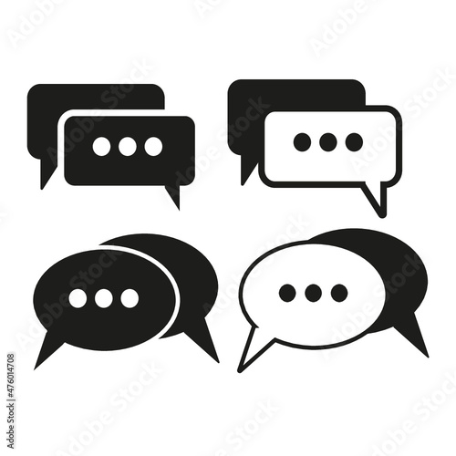 Chat icons set. Message speech bubble vector	
