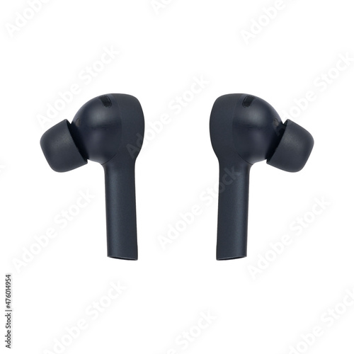 Wireless headphones on a white background.