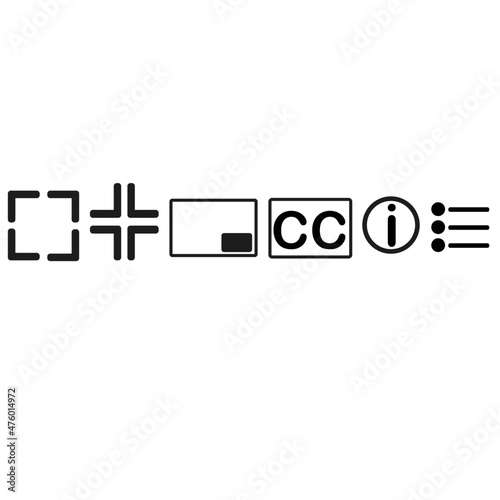 mediaplayer interface symbols. isolated on white background	
