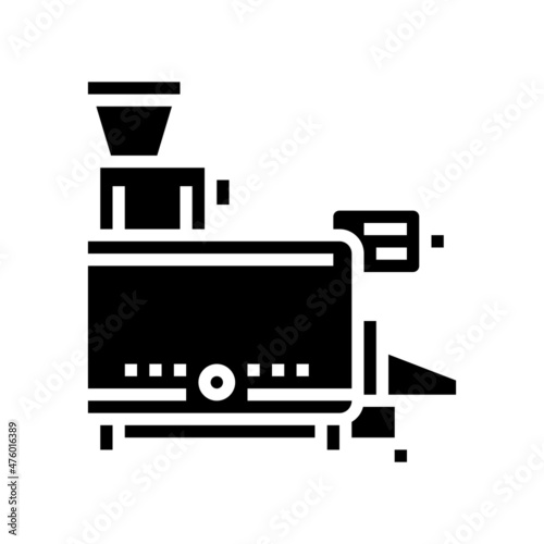 pitting machine glyph icon vector. pitting machine sign. isolated contour symbol black illustration