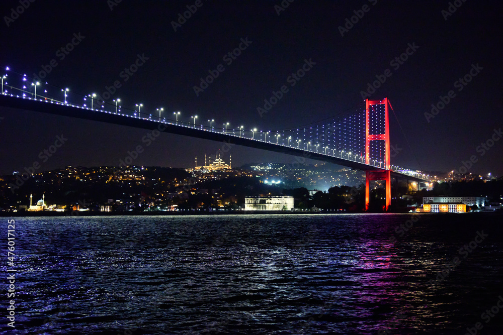 Obraz premium bridge at night istanbul