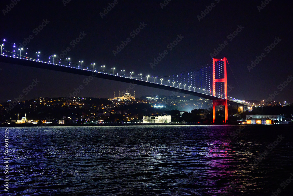 bridge at night istanbul