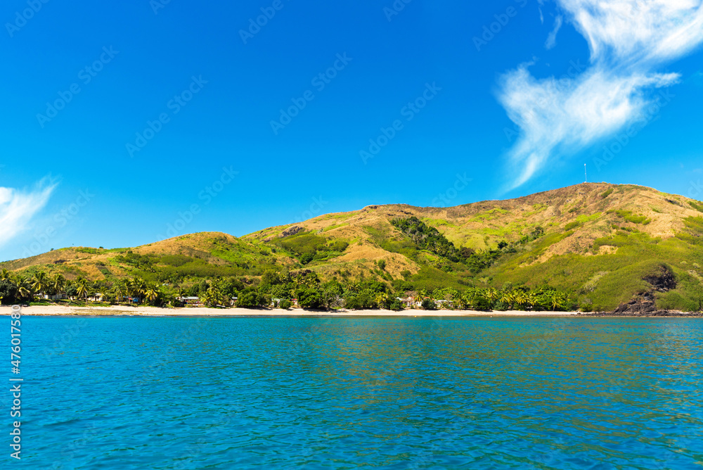 Tropical landscape of the island Fiji