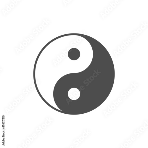 Yin yang glyph icon or balance concept