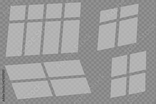 Sunlight enters through the window into the room. The shadow is on the floor or wall.
A set of glow effects on a transparent background.
 Vector illustration.