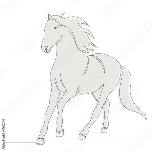 running horse sketch  outline  vector