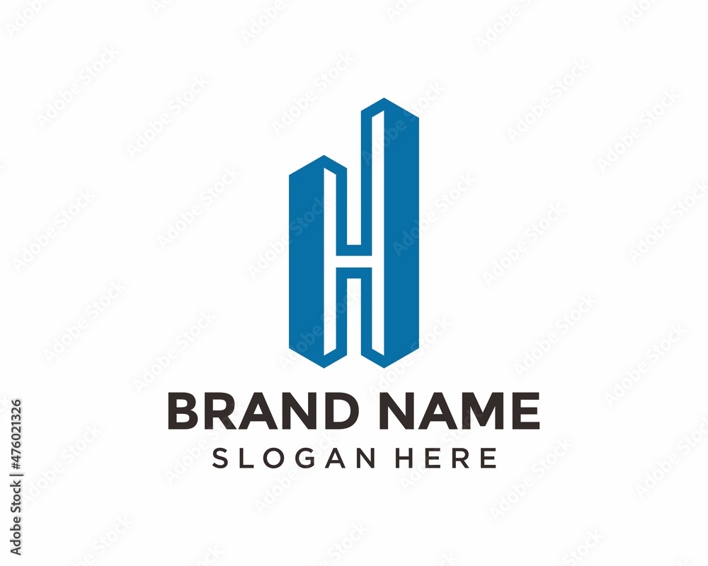 Letter H building logo design inspiration