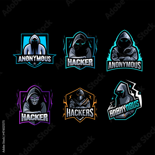 Hacker logo mascot collection design