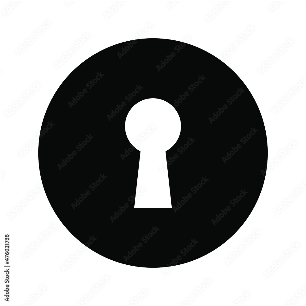 Black key hole icon design. Keyhole icon in modern flat style design. Vector illustration. on a white background, eps 10 Black key hole icon design. Keyhole icon in modern flat style design. Vector illustration. on a white background, eps 10