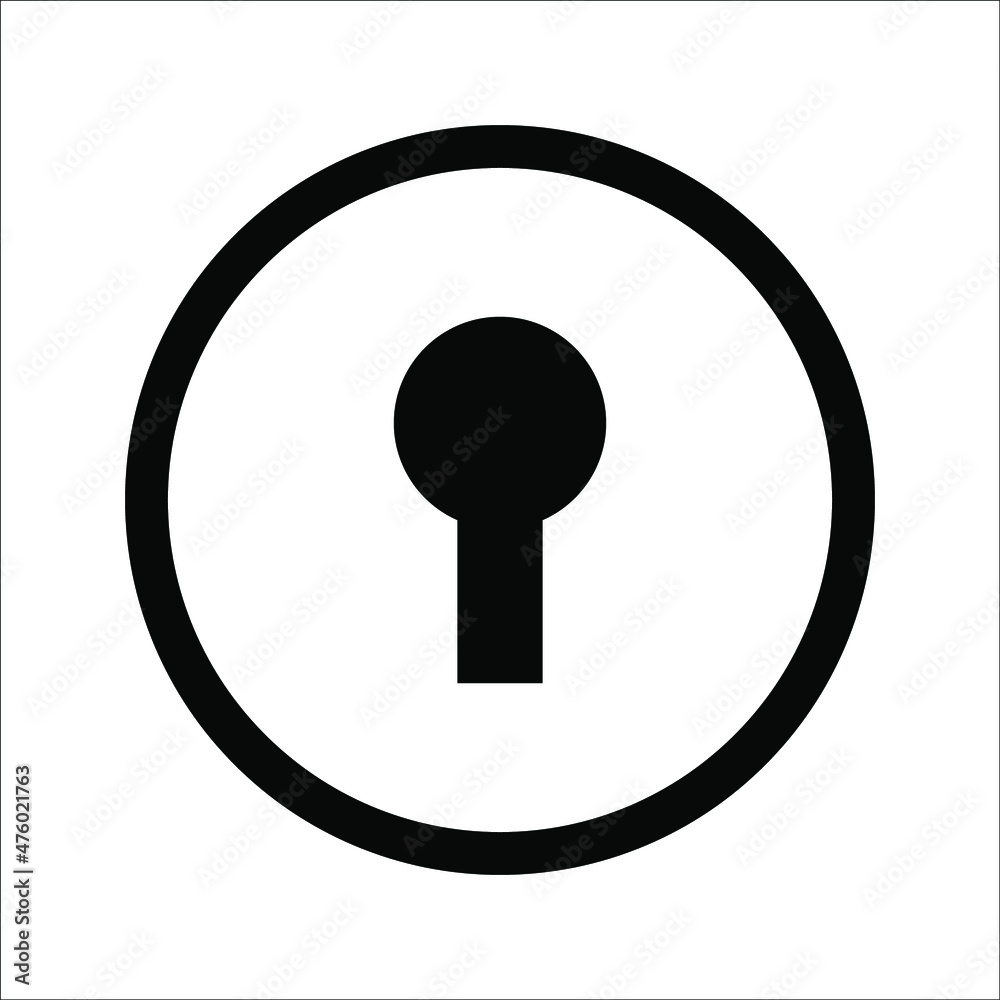 Black key hole icon design. Keyhole icon in modern flat style design. Vector illustration. on a white background, eps 10 Black key hole icon design. Keyhole icon in modern flat style design. Vector illustration. on a white background, eps 10