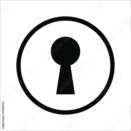 Black key hole icon design. Keyhole icon in modern flat style design. Vector illustration. on a white background, eps 10