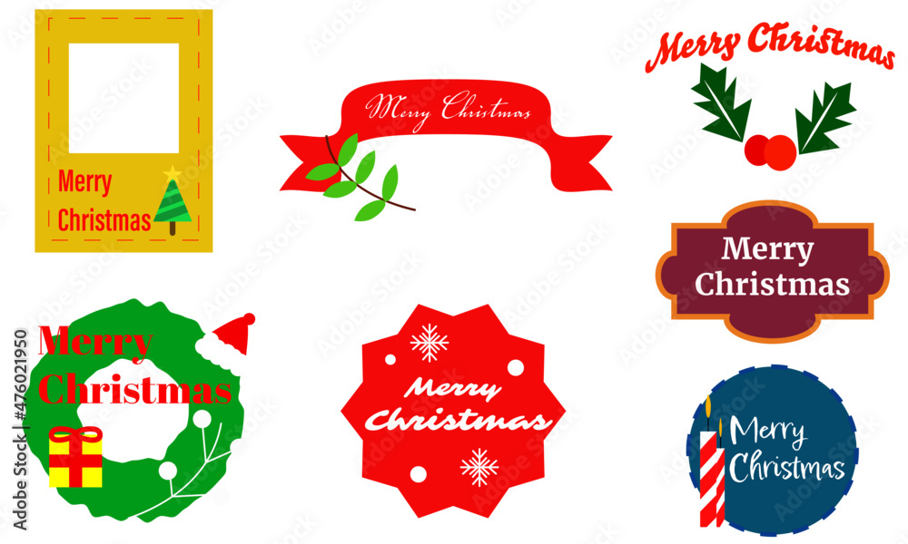 Christmas Icon, Logo, Frame Set. Vector Illustration. Christmas Icon, Logo, Frame Set. Vector Illustration.