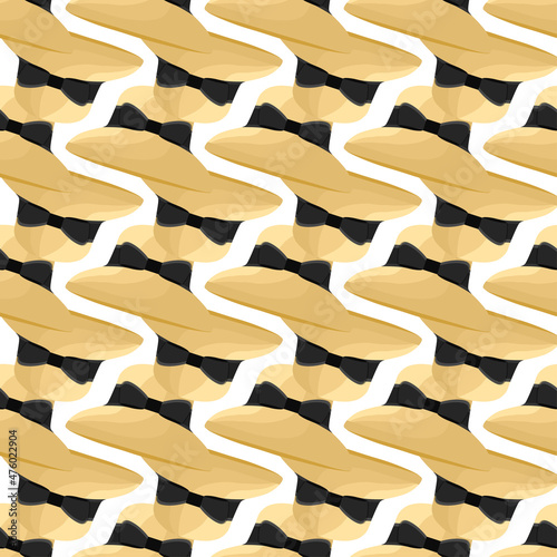 Illustration on theme colored pattern hats straw