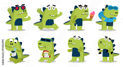 Foto Set of animal with various activity for graphic design vector