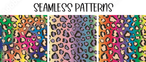 Rainbow gradient print for fabric. Seamless pattern in lgbt colors. Psychedelic hippie paper design
