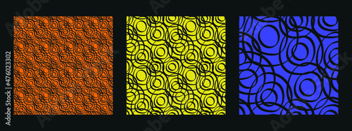 Seamless interlaced stylish pattern. Repeating geometric background design with concentric circles.