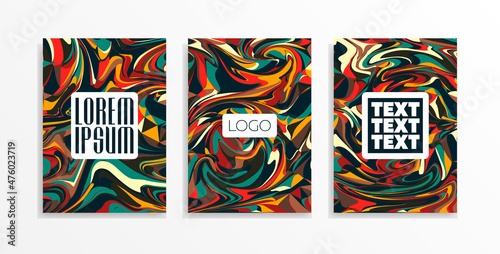 Set of abstract illustrations with unique colors. For leaflets  brochures  banners  advertisements.