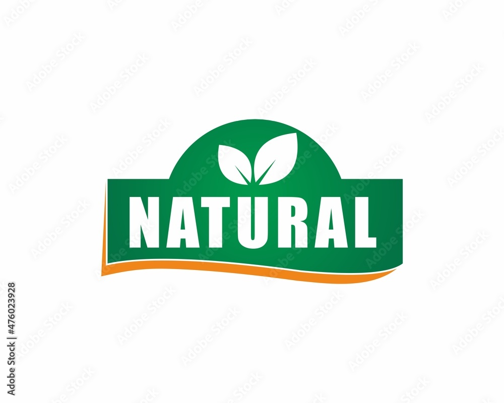 100% natural label, 100 percent natural stamp