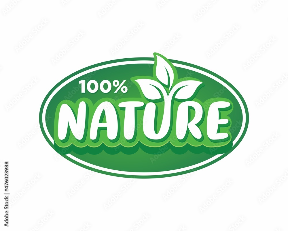100% nature label sticker stamp Vector 100% nature label sticker stamp Vector