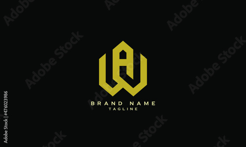 LAJ, WA, AW, Abstract initial monogram letter alphabet logo design