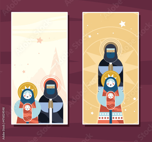 chirstmas cards with holy families