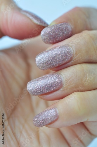 gel glitter nail elegant color isolated on white background