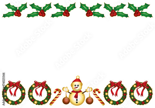 Greeting background with decorations and space text. Vector design.