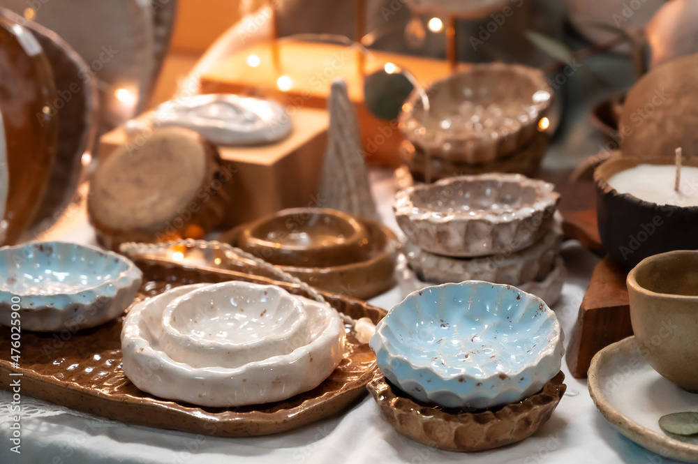 Handmade ceramic souvenirs. Creative Pottery Shop for Home Decoration.