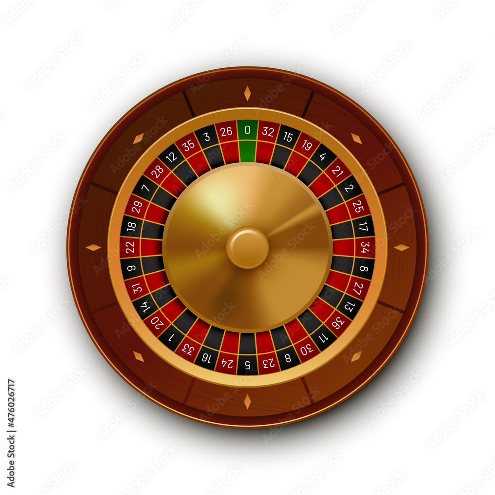 Vector illustration of a casino roulette on a plain background, top view Vector illustration of a casino roulette on a plain background, top view