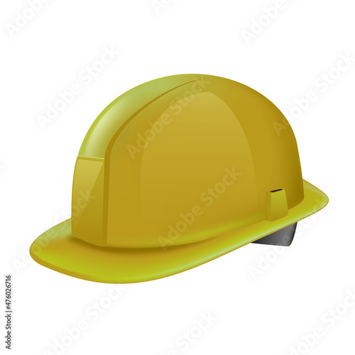 Vector illustration of a yellow construction helmet on a plain background