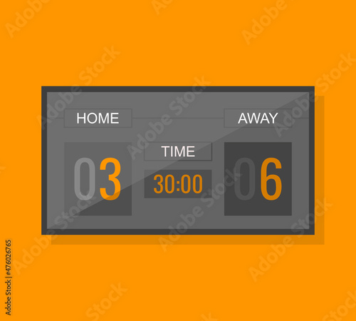 Sports match scoreboard illustration