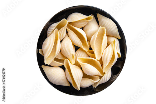pasta conchiglie raw shell healthy meal food snack on the table copy space food background rustic 