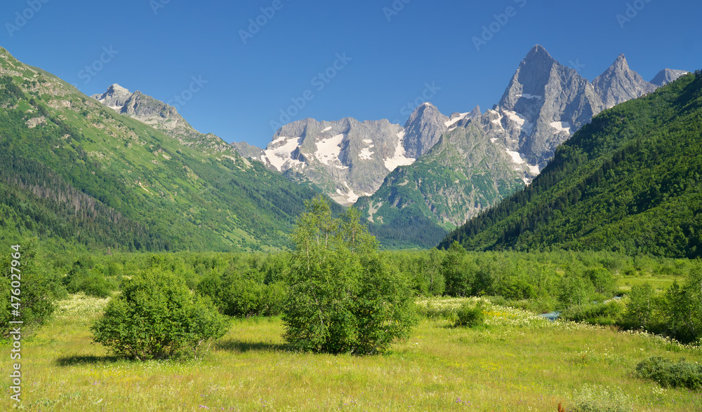 Mountain valley nature landscape. Mountain valley nature landscape.
