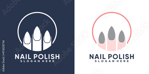 nail logo design with style and creative concept