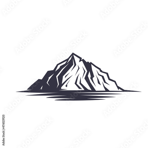 Mountain illustration on white background.
